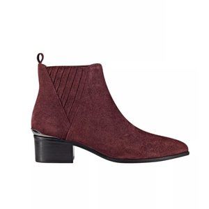 $135 Guess Women’s Safarri Chelsea Leather Booties Dark Red Suede Size 5